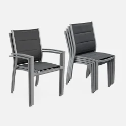 Set tavolo da giardino allungabile in alluminio con 6 sedie