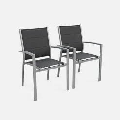 Set tavolo da giardino allungabile in alluminio con 6 sedie