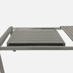 Set tavolo da giardino allungabile in alluminio con 10 sedie