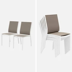 Set tavolo da giardino allungabile in alluminio con 6 sedie