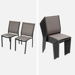 Set tavolo da giardino allungabile in alluminio con 6 sedie
