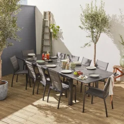 Set tavolo da giardino allungabile con 10 sedie