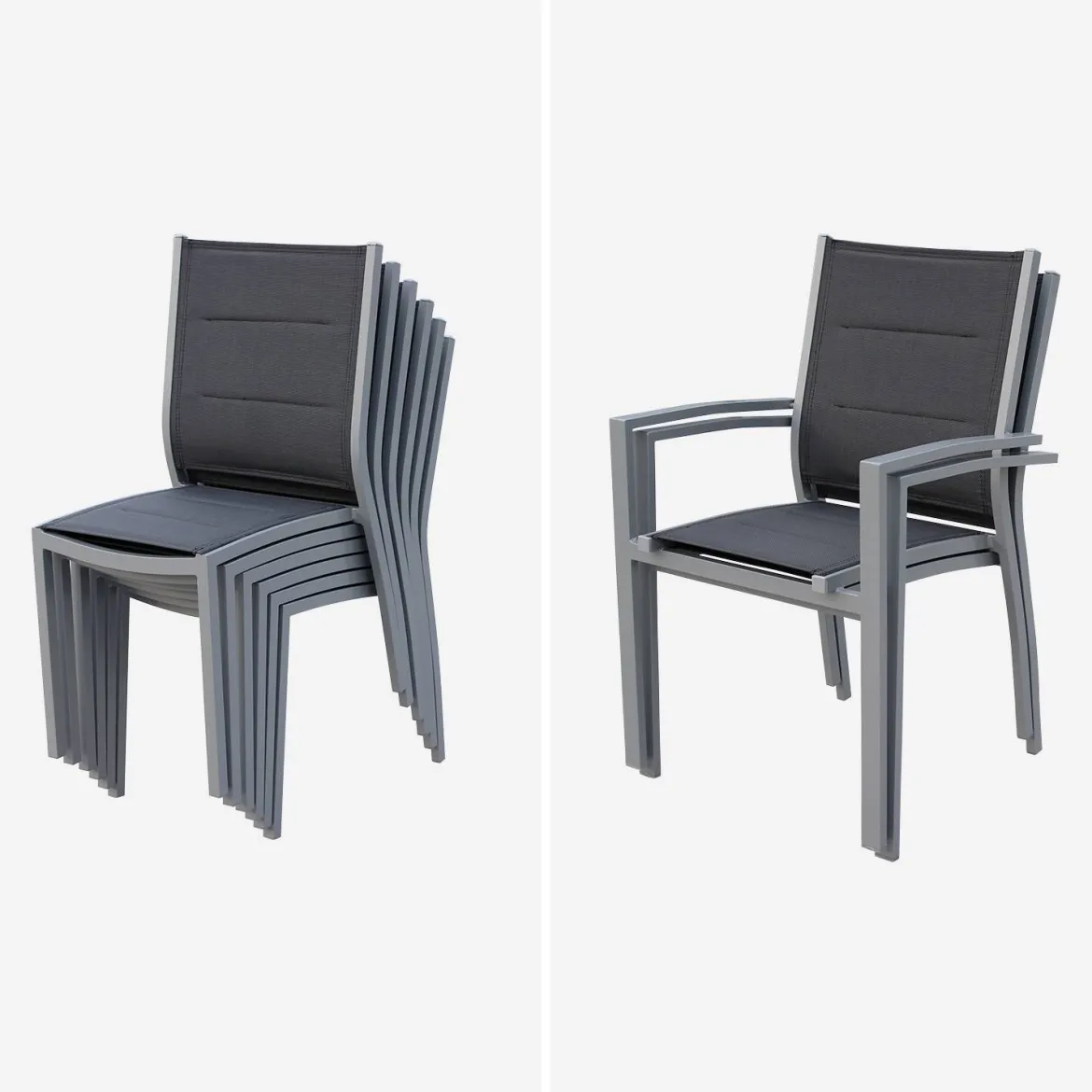 Set tavolo da giardino allungabile in alluminio con 8 sedie