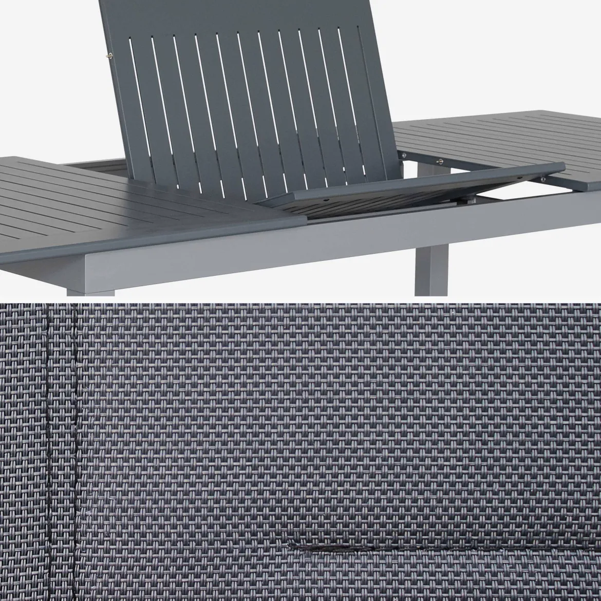 Set tavolo da giardino allungabile in alluminio con 8 sedie
