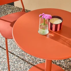 Set tavolo da giardino bistrot rotondo in acciaio con 2 sedie