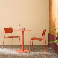 Set tavolo da giardino bistrot rotondo in acciaio con 2 sedie