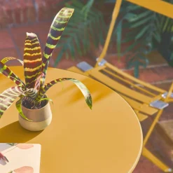Set tavolo da giardino bistrot pieghevole in acciaio con 2 sedie, Ø60cm