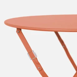 Set tavolo da giardino bistrot pieghevole in acciaio con 2 sedie, Ø60cm