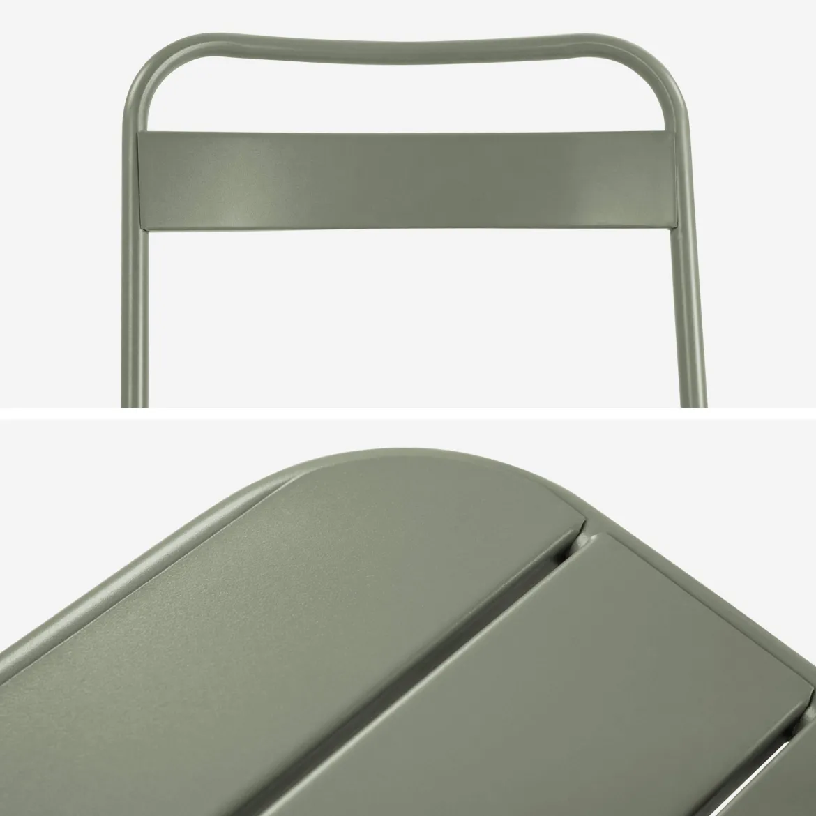 Set tavolo da giardino bistrot pieghevole in acciaio con 4 sedie, 120cm