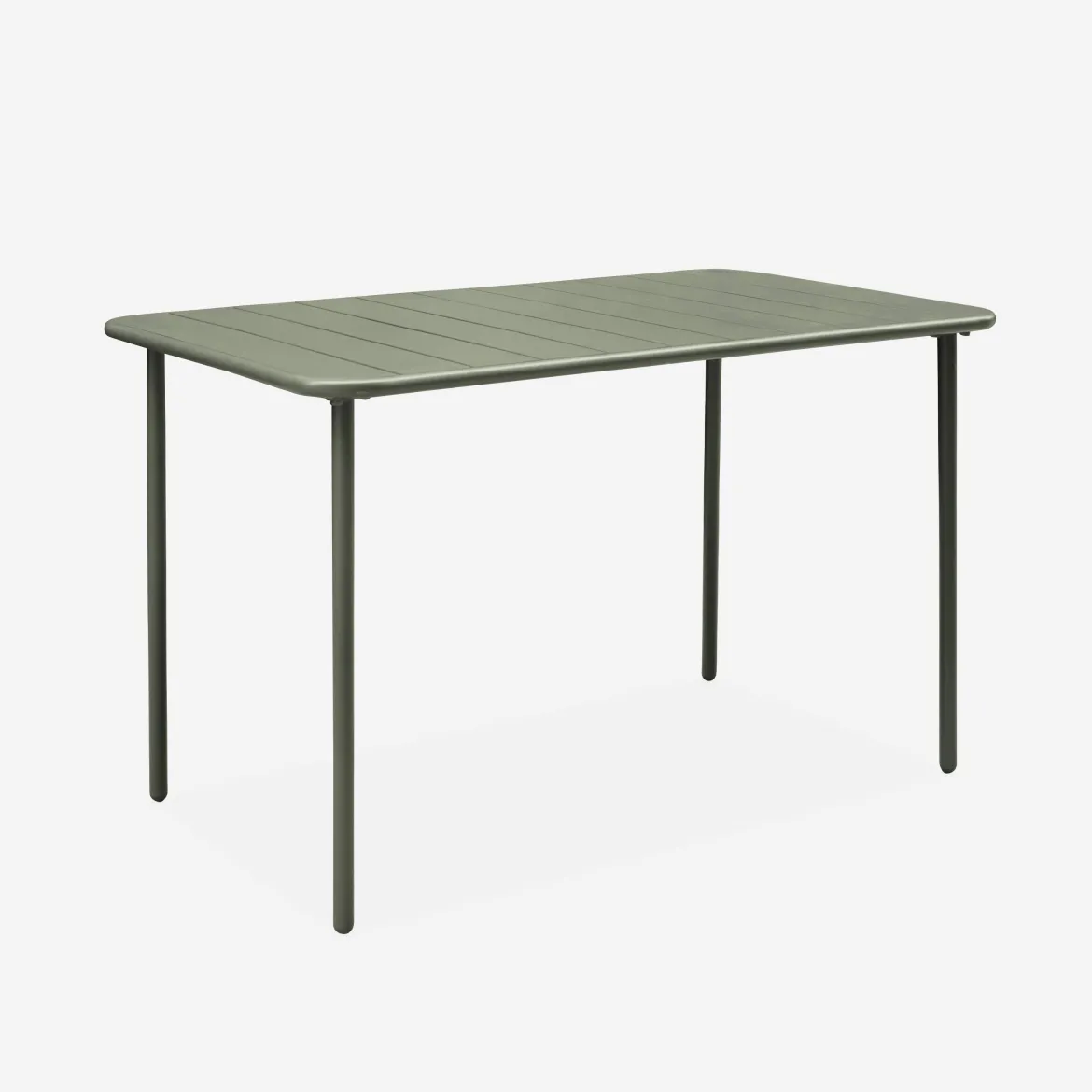 Set tavolo da giardino bistrot pieghevole in acciaio con 4 sedie, 120cm