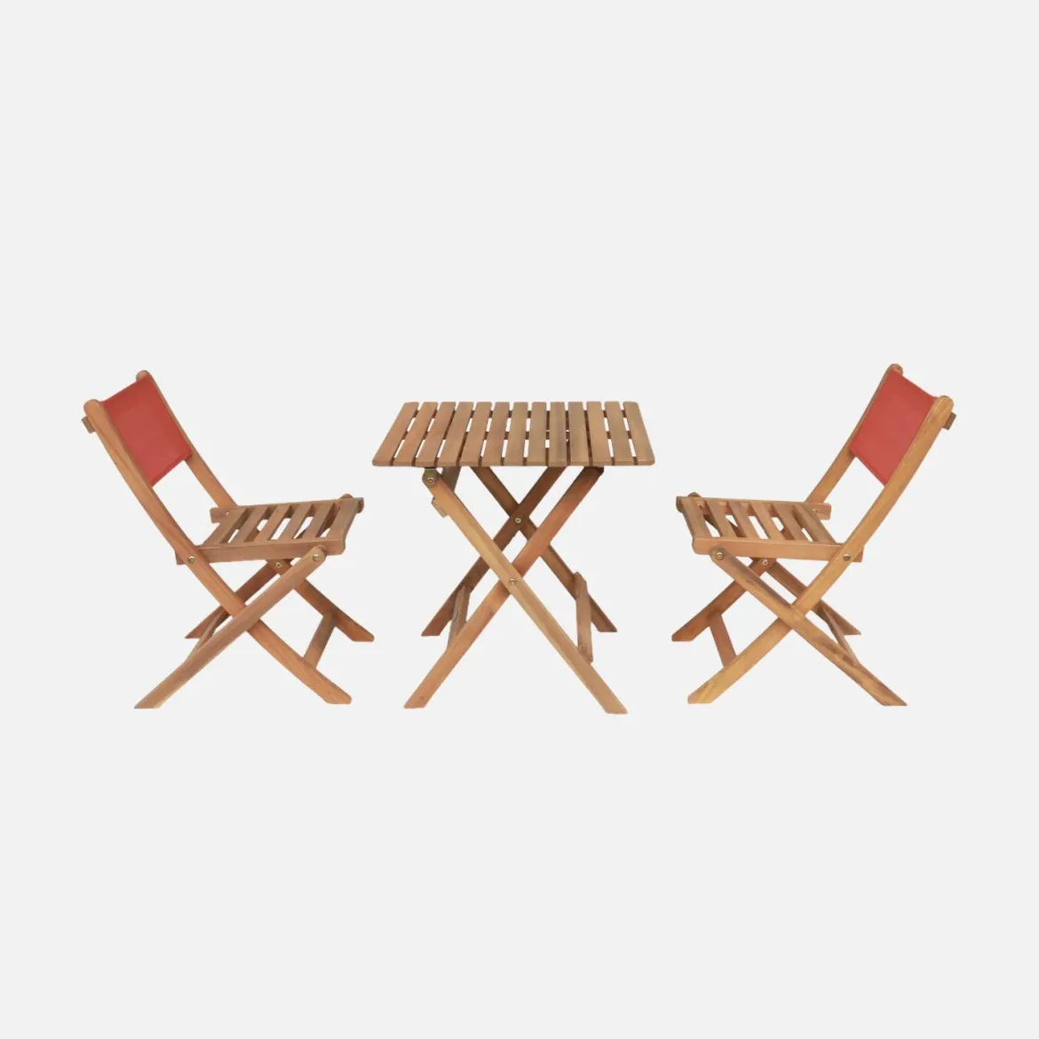 Set tavolo da giardino bistrot per bambini in legno di acacia con 2 sedie