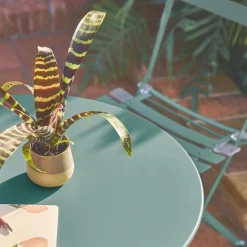Set tavolo da giardino bistrot pieghevole in acciaio con 2 sedie, Ø60cm