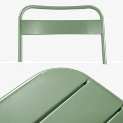 Set tavolo da giardino bistrot pieghevole in acciaio con 4 sedie, 120cm
