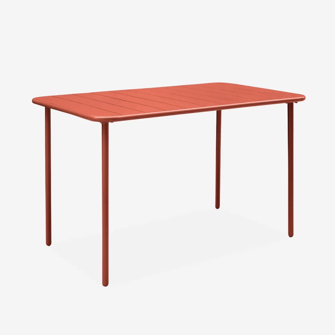 Set tavolo da giardino bistrot pieghevole in acciaio con 4 sedie, 120cm