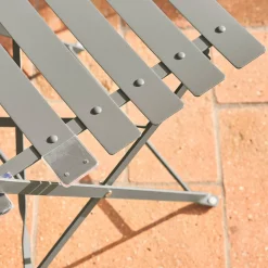 Set tavolo da giardino bistrot pieghevole in acciaio con 2 sedie, Ø60cm