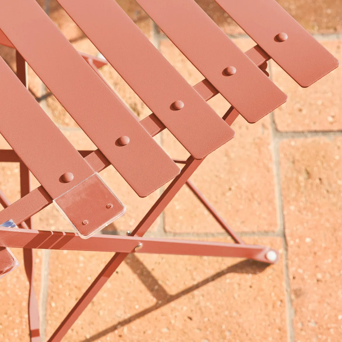 Set tavolo da giardino bistrot pieghevole in acciaio con 2 sedie, Ø60cm
