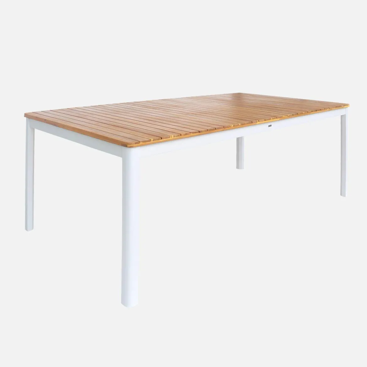 Set tavolo da giardino con angoli arrotondati in legno di acacia con 10 sedie