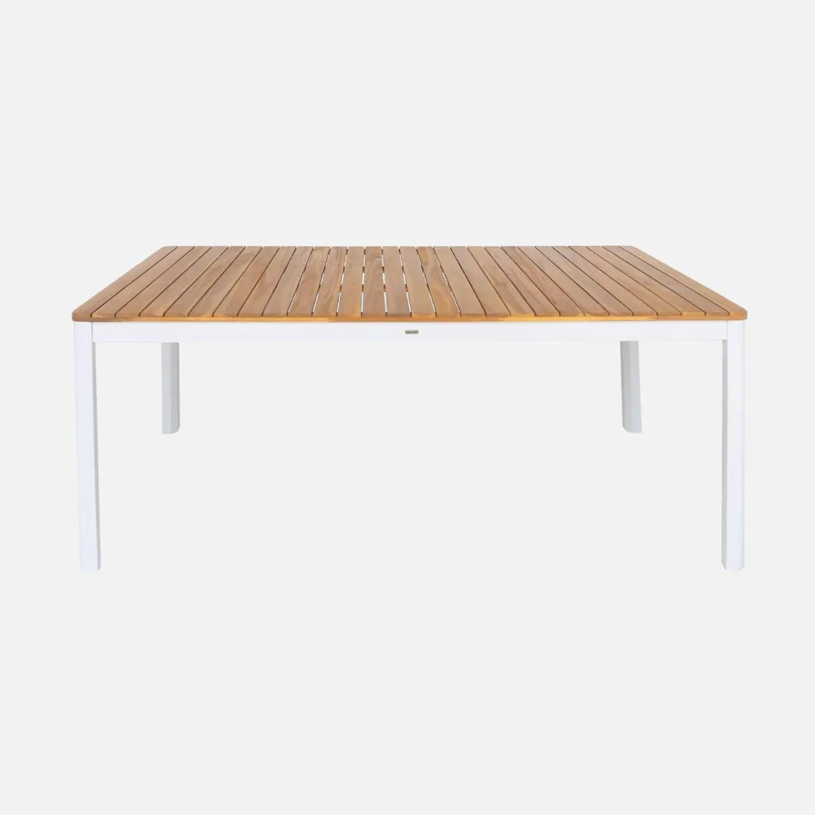 Set tavolo da giardino con angoli arrotondati in legno di acacia con 8 sedie