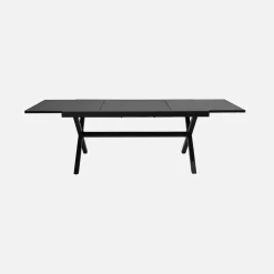 Set tavolo da giardino estensibile in alluminio con 8 sedie