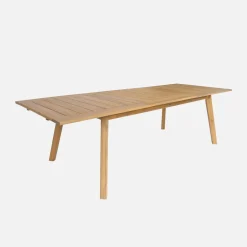 Set tavolo da giardino estensibile in legno di acacia con 6 sedie