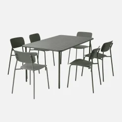 Set tavolo da giardino in metallo con 6 sedie