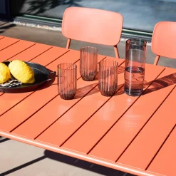 Set tavolo da giardino in metallo con 6 sedie