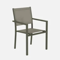Set tavolo da giardino in alluminio e textilene con 6 sedie