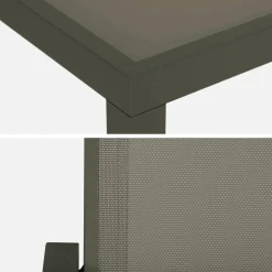 Set tavolo da giardino in alluminio e textilene con 6 sedie
