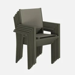 Set tavolo da giardino in alluminio e textilene con 6 sedie