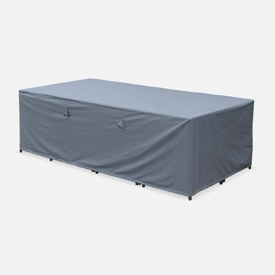 Set tavolo da giardino in resina con 12 poltrone + copertura di protezione