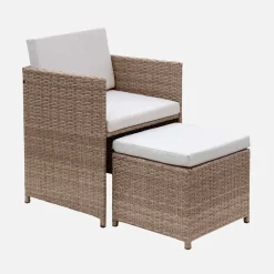 Set tavolo da giardino in resina con 12 poltrone + copertura di protezione