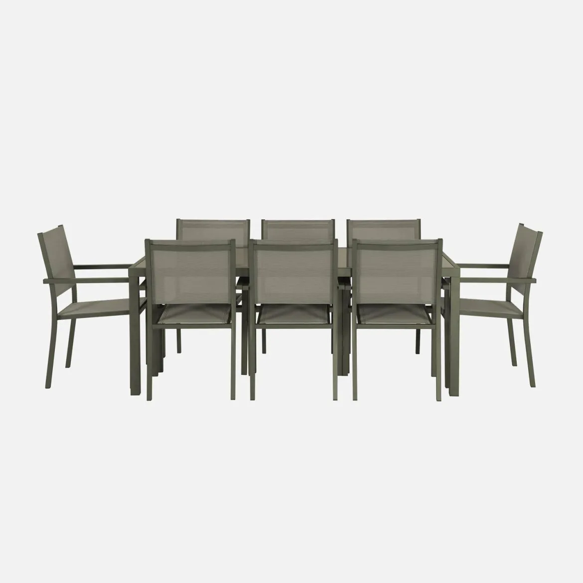 Set tavolo da giardino in alluminio con 8 sedie