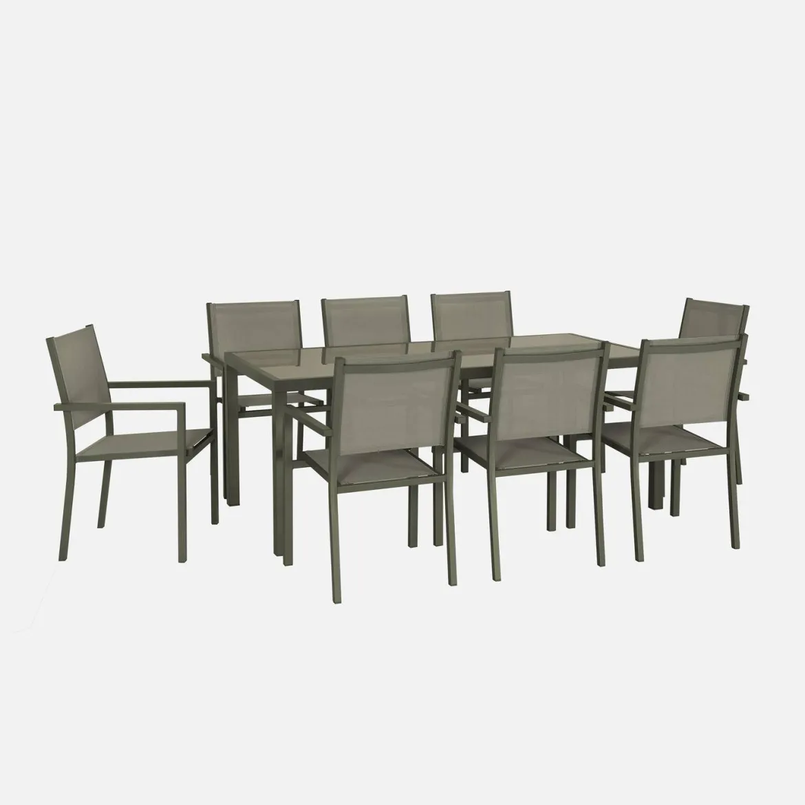 Set tavolo da giardino in alluminio con 8 sedie