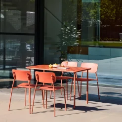 Set tavolo da giardino in metallo con 4 sedie