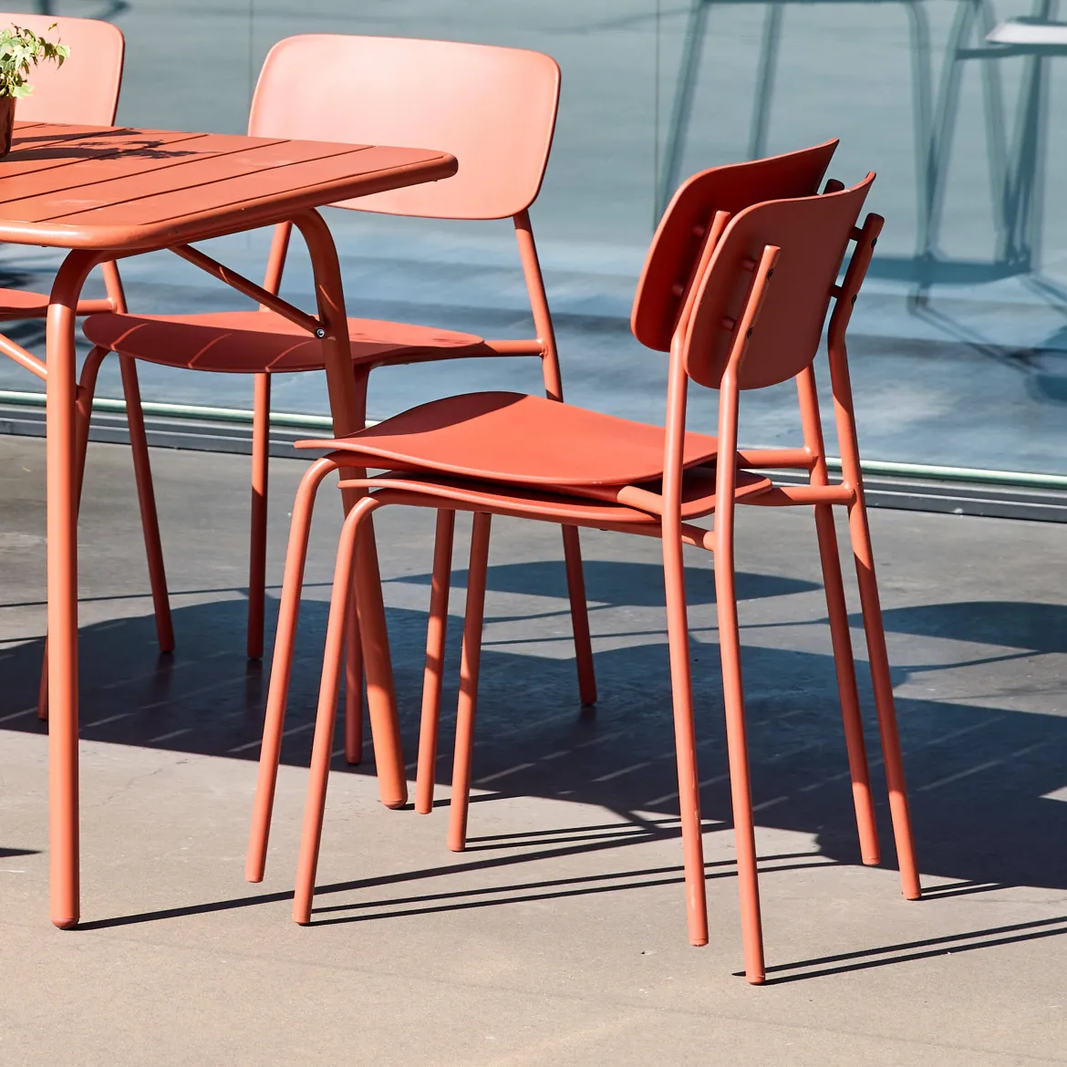 Set tavolo da giardino in metallo con 4 sedie