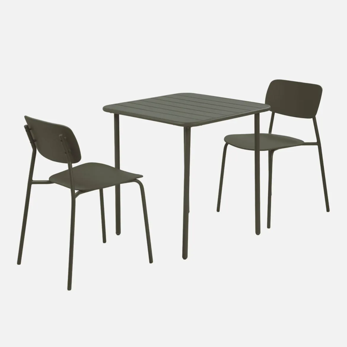 Set tavolo da giardino in metallo con 2 sedie