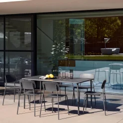 Set tavolo da giardino in metallo con 6 sedie