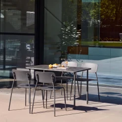 Set tavolo da giardino in metallo con 4 sedie