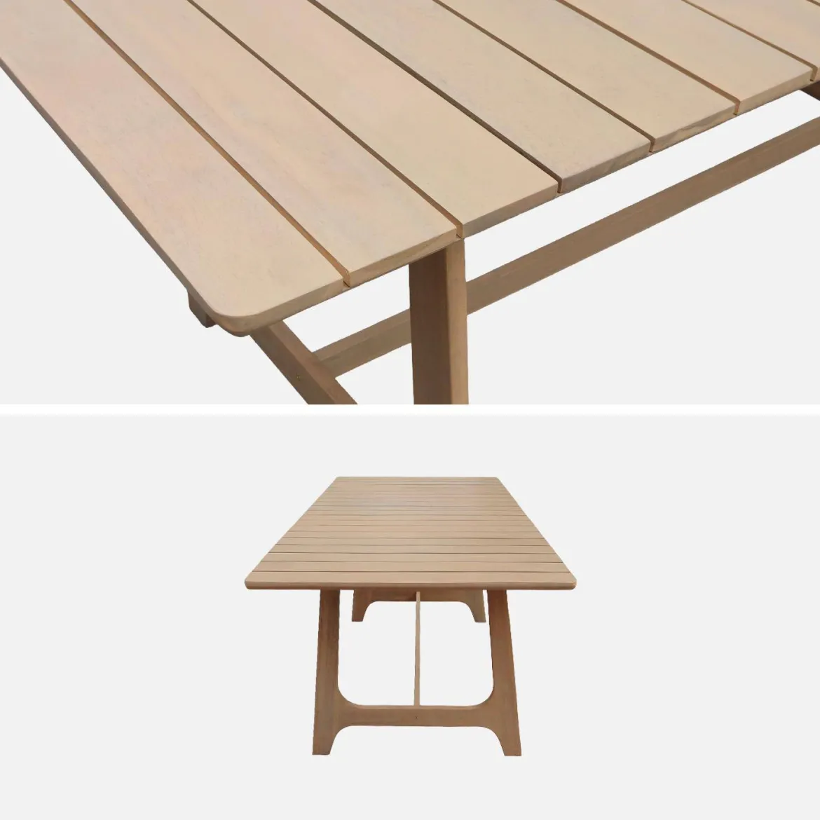 Set tavolo da giardino in legno di acacia con 6 sedie