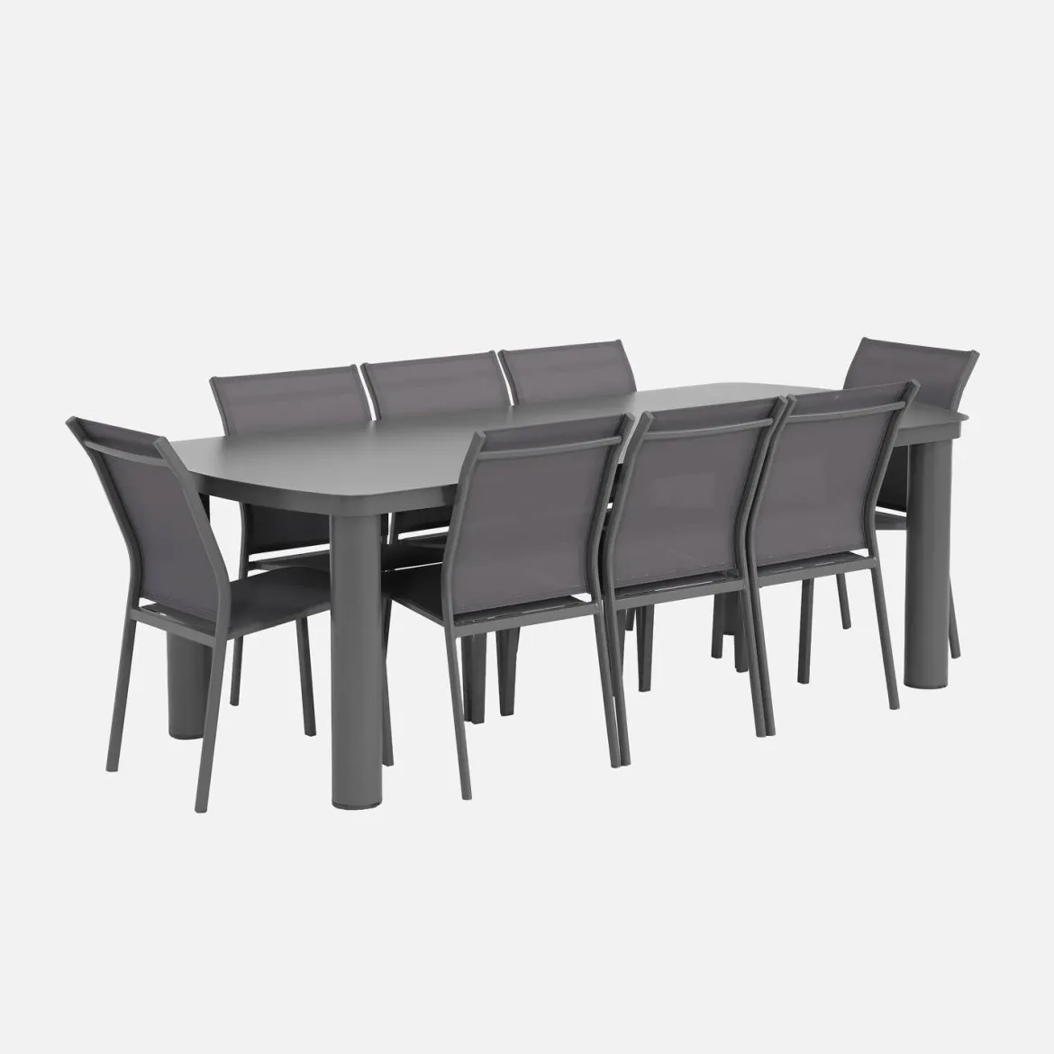 Set tavolo da giardino in alluminio con 8 sedie