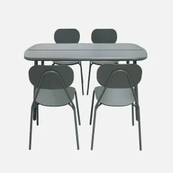Set tavolo da giardino in alluminio con 4 sedie