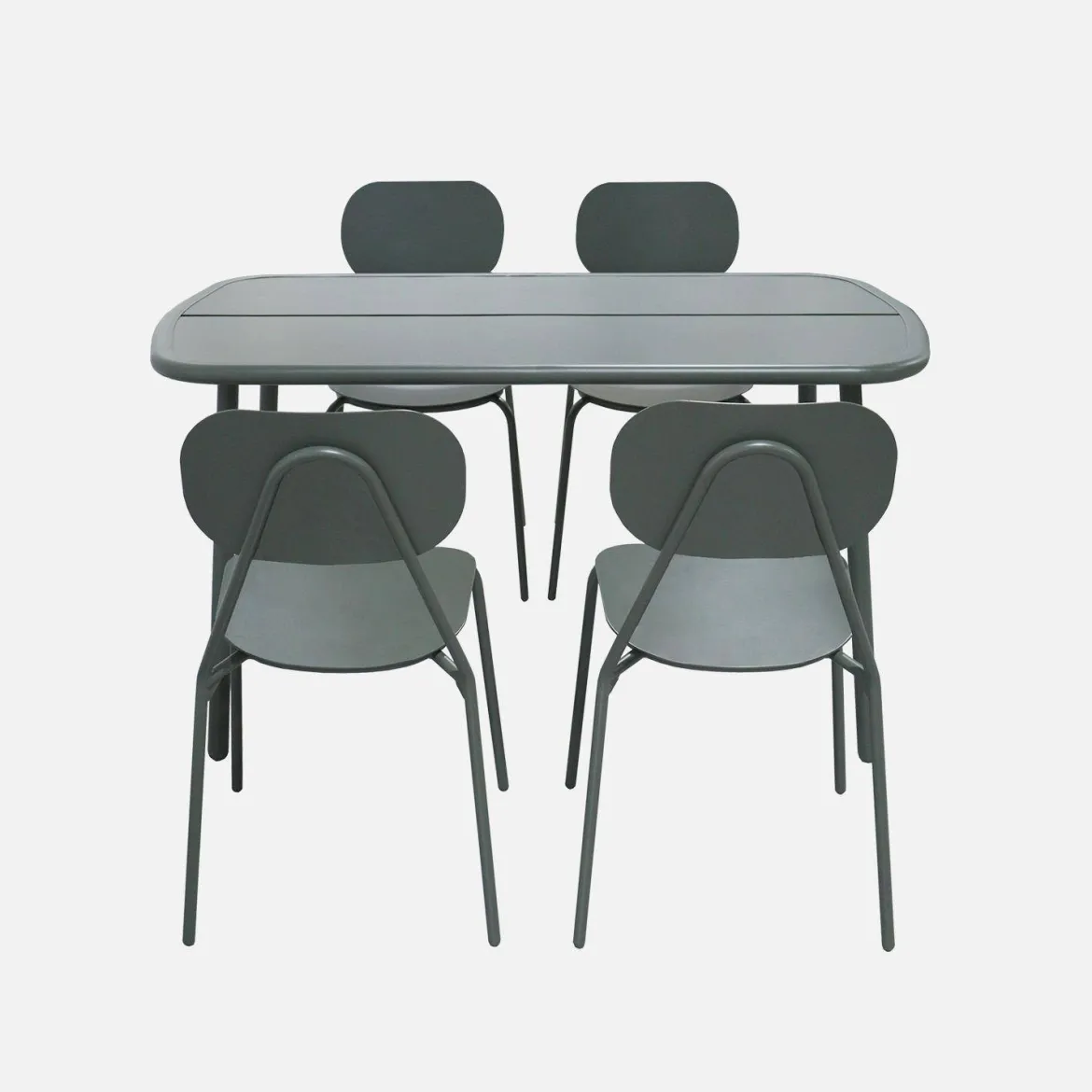 Set tavolo da giardino in alluminio con 4 sedie