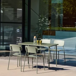 Set tavolo da giardino in metallo con 4 sedie