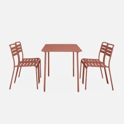 Set tavolo da giardino in acciaio con 4 sedie, 120cm