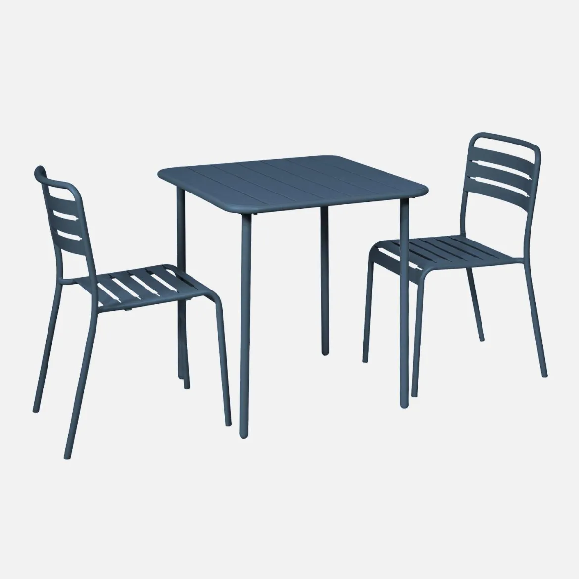 Set tavolo da giardino in acciaio con 2 sedie, 70cm