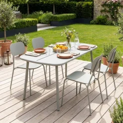Set tavolo da giardino in alluminio con 4 sedie