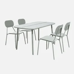 Set tavolo da giardino in alluminio con 4 sedie