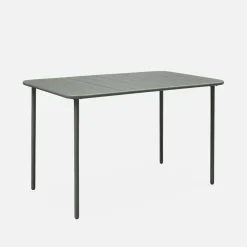 Set tavolo da giardino in acciaio con 4 sedie, 120cm