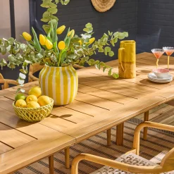 Set tavolo da giardino in legno di acacia con 8 sedie