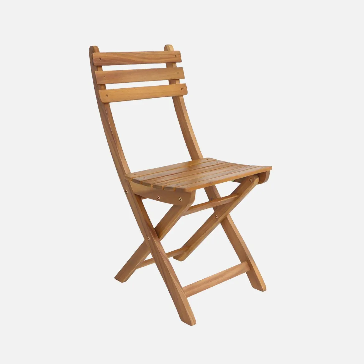 Set tavolo da giardino in acacia con angoli arrotondati con 6 sedie